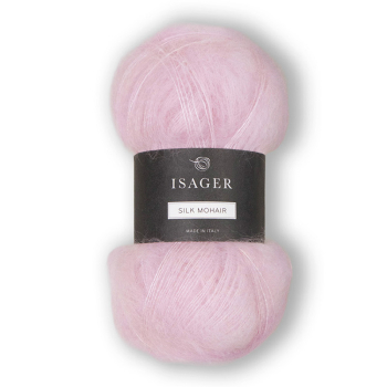 Isager Silk Mohair kol. 27 (różowa wata cukrowa)
